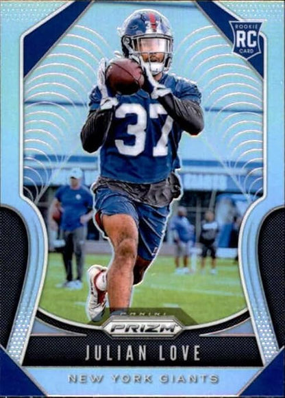 2019 Panini Prizm Prizm Silver #320 Julian Love New York Giants RC Rookie NFL Football Trading Card