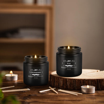YOROXRG Scented Candles Gifts Set 12 Pack Soy Wax Travel Tin Jar Candles for Home 3.05 OZ for Mom for Christmas, Birthday, Thanksgiving, Mother's Day,Father'Day(Black)