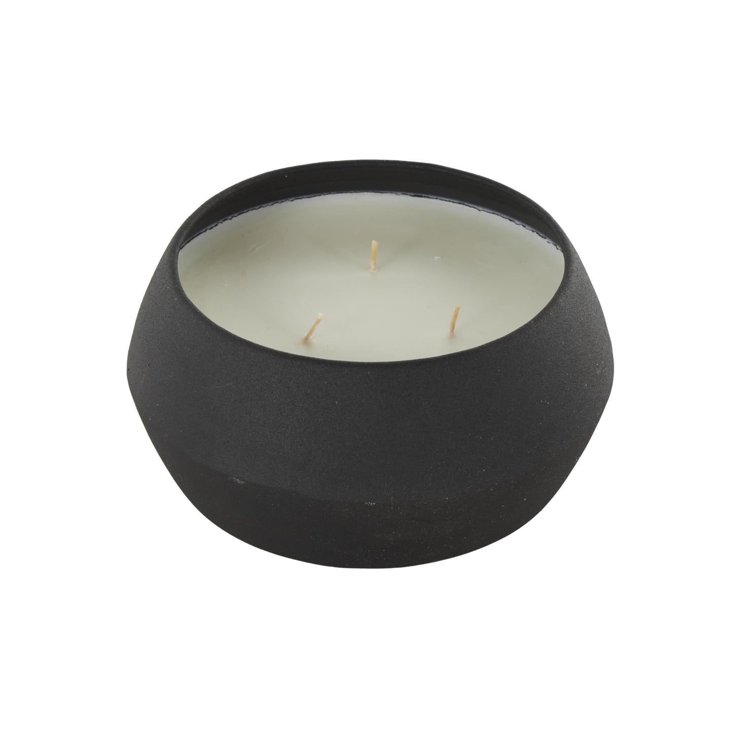 Deco 79 Metal Decorative Candle Tangerine Splash Scented Textured 30oz 3 Wick Aromatherapy Candle with White Wax, Wax Aromatherapy Candle 4" x 4" x 2", Cream