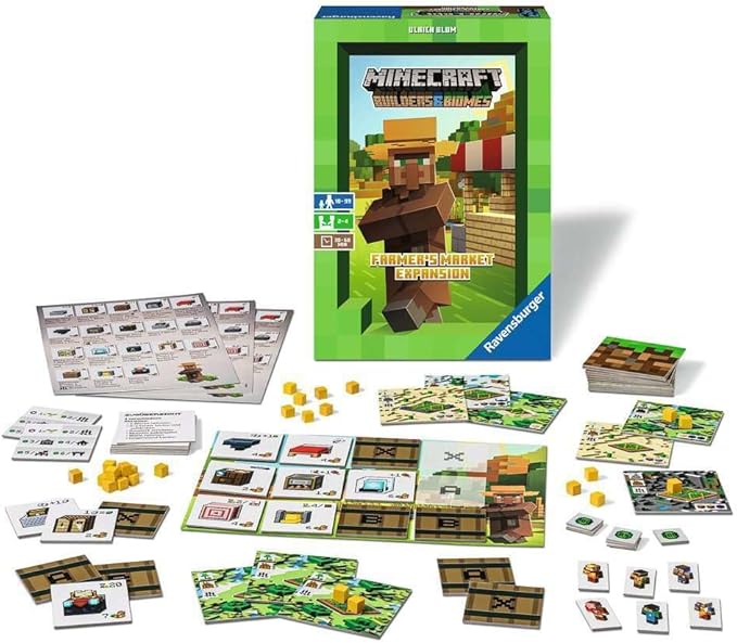 Ravensburger Minecraft: Builders &amp Biomes - Farmer's Market Expansion Strategy Board Game Ages 10 &amp Up - Amazon Exclusive
