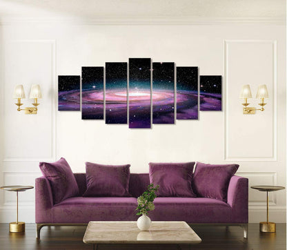 Visual Art Decor Space Canvas Wall Art Starry Galaxy Universe Painting Home Office Living Room Wall Decoration, Framed Ready to Hang 70inchx32inch