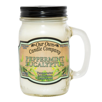 Our Own Candle Company, Peppermint Eucalyptus Scented Mason Jar Candle, 100 Hour Burn Time, 13 Ounces