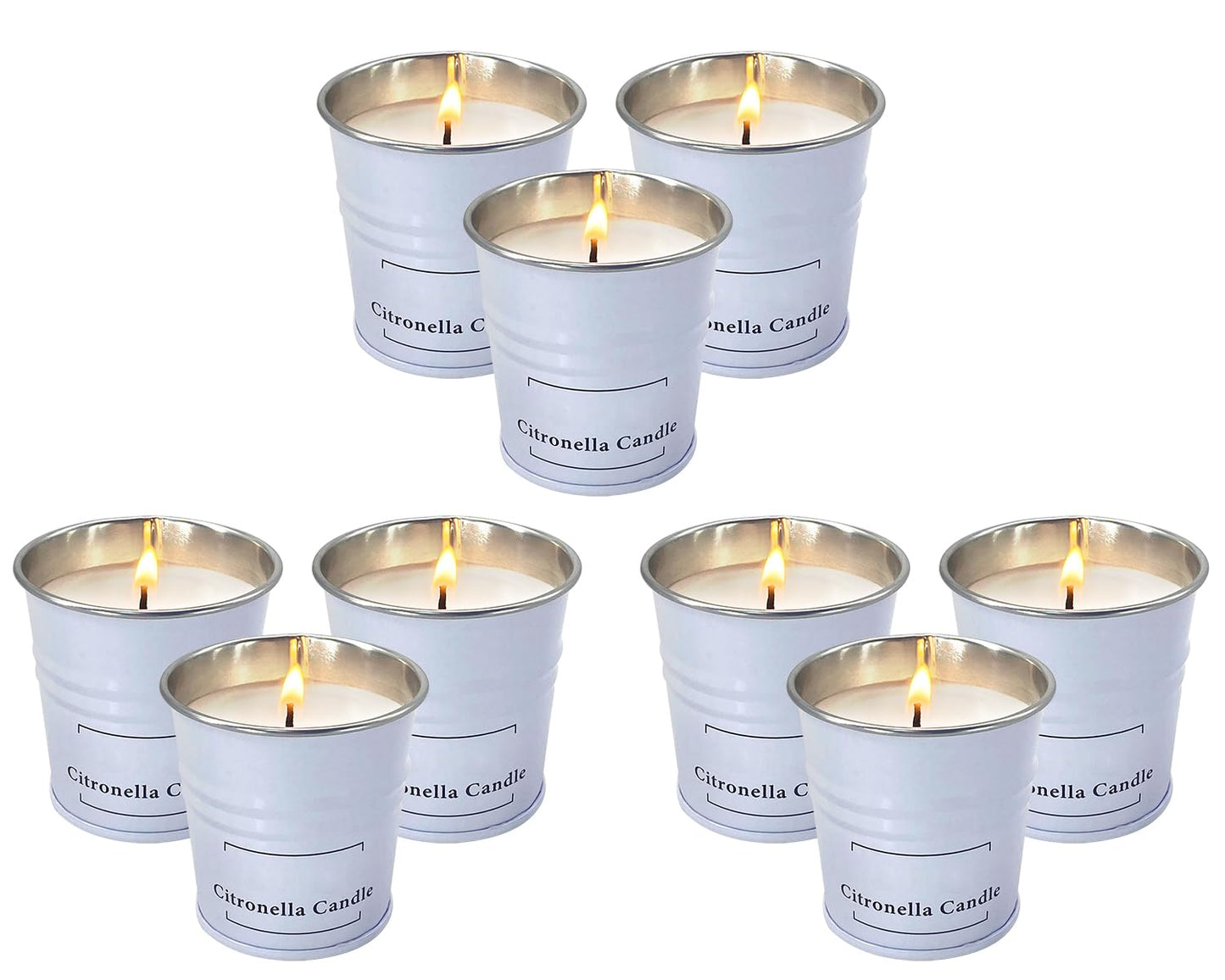 Enhanced Scents Outdoor Citronella Candles, 9 Pack, White, Repel Scented Candles, Control, for Patio, Camping, Outside, Home Scented