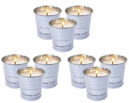 Enhanced Scents Outdoor Citronella Candles, 9 Pack, White, Repel Scented Candles, Control, for Patio, Camping, Outside, Home Scented