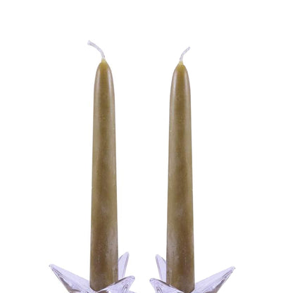 Candlestock Real Bayberry Taper Candle Pair 8 inch - Pure Bayberry and Pure 100% USA Beeswax Blend - Dripless Taper Candle Pair