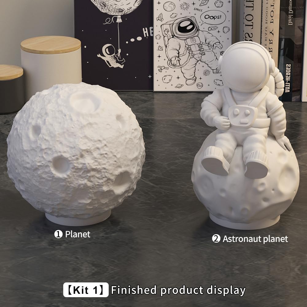 Space Planet Resin Molds Silicone，【7-Piece Set】 Epoxy Resin Space Astronaut Silicone molds,3D Resin Spaceballs Molds, Small Rocket Silicone Model, Space Rabbit DIY Gift Sets for Teens (【Kit 3】)