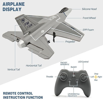 jaming RC Plane 3 Channel Remote Control Airplane for AdultsF16 RC Fighter with 6-Axis Gyro2.4GHz Controlled Hobby Glider Jet Aircraft for BeginnersAdults &amp Kids Gift
