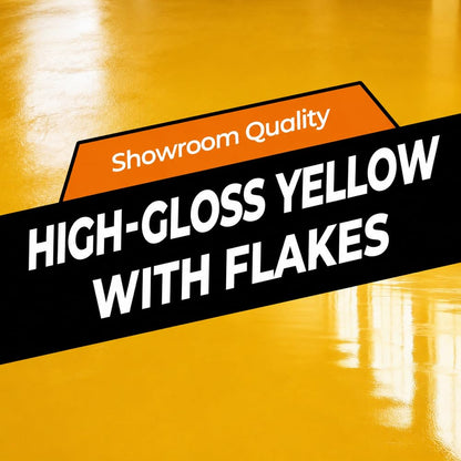 SHENGWEI Floor Paint, Epoxy Resin Floor Coating Kit - 3 Gallon, 100% Solids Self Leveling with Medium yellow High Gloss Finish, Industrial Grade for Garage, Basement, Countertops - Covers 360 Sq Ft, Fast Curing