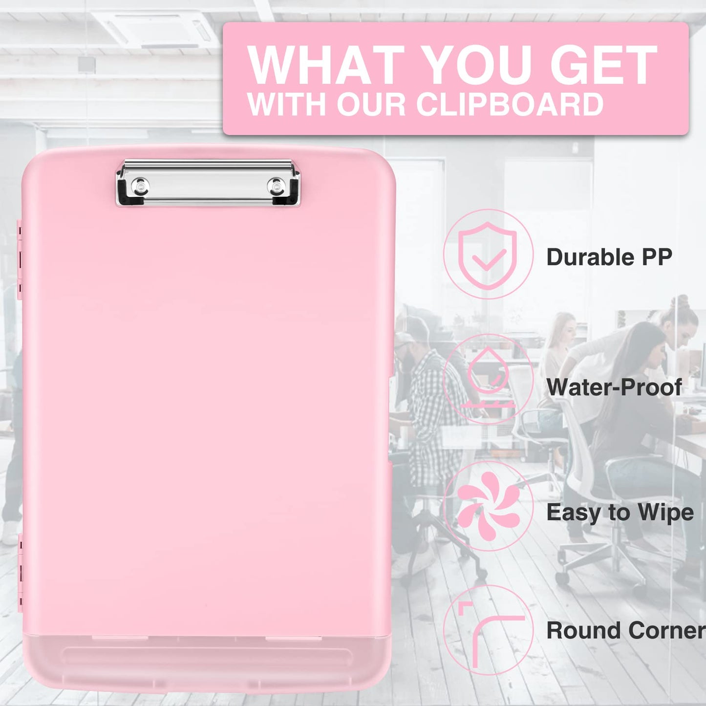 Sooez Clipboards with Storage, High Capacity Clip Boards 8.5x11 with Storage, Heavy Duty Nursing Clipboard Folder, Plastic Clipboard with Pen Holder for Women Teachers Work, School & Office Supplies