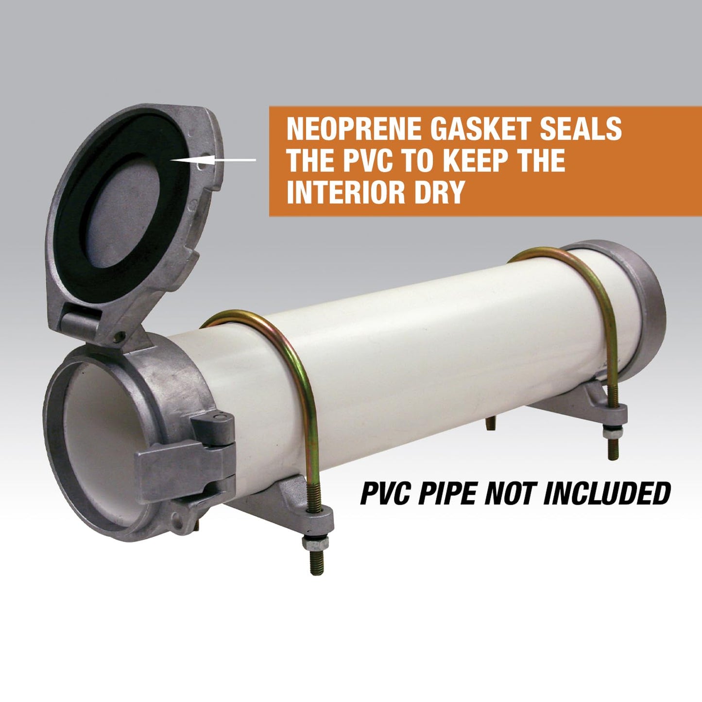 Buyers Products CC800 PVC Conduit Carrier Kit, 8 Inch Diameter Pipe Storage Rack for Trucks, Mounting Hardware Included, Spring-Loaded Latch, Weather-Resistant Door - for Conduits, Fly Rods & More