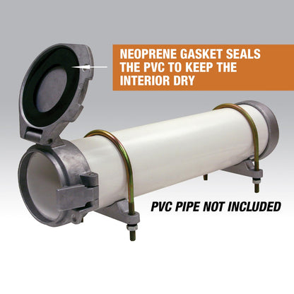 Buyers Products CC800 PVC Conduit Carrier Kit, 8 Inch Diameter Pipe Storage Rack for Trucks, Mounting Hardware Included, Spring-Loaded Latch, Weather-Resistant Door - for Conduits, Fly Rods & More