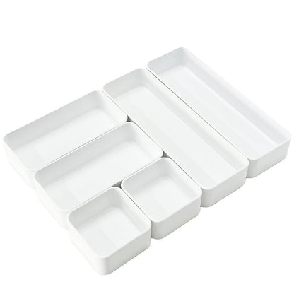 RAUVOLFIA Plastic Drawer Organizers Set, 3-Size Versatile Bathroom and Vanity Drawer Organizer Trays, Storage Bins for Makeup, Bedroom, Kitchen Gadgets Utensils and Office
