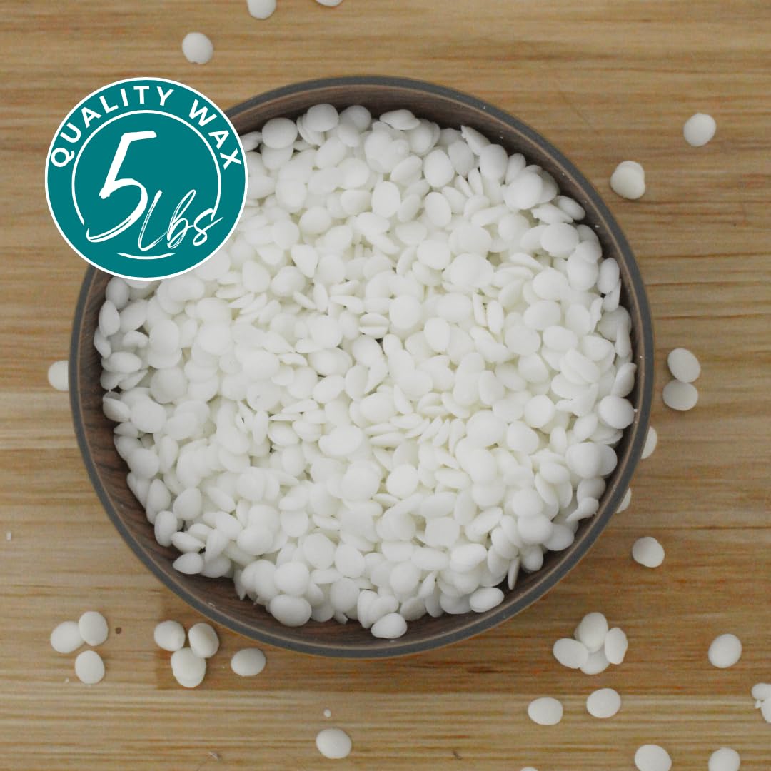 Coconut Soy Wax Beads for Candle Making | 5lb Coconut Soy Candle Wax Pastilles for Candlemaking | Smooth Blend for High Load Fragrance Formulation | Candle Making Supplies