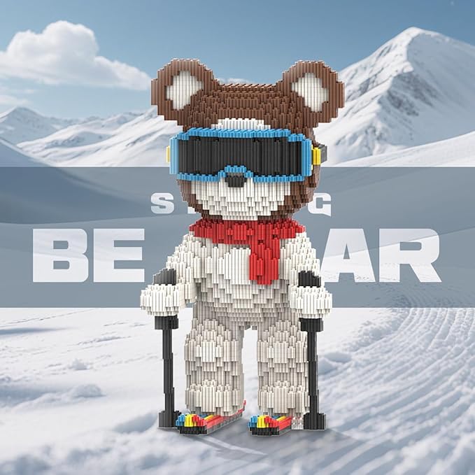 DAHONPA Animal Skating Cool Bear Micro Building Blocks Set (3650 Pieces) Gift for Adults and Kids
