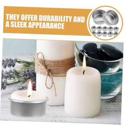 PLAFOPE 15pcs Metal Candle Tins DIY Tea Light Containers for Home Decor Essential Oil Burning and Aromatherapy Sturdy Construction Minimalist Design