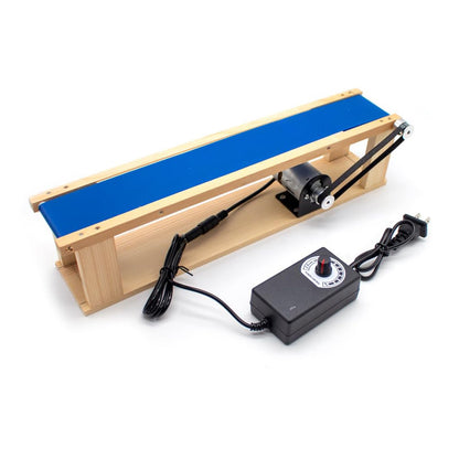 HMWOKPOT 5X70cm DIY Mini Desktop Conveyor Belt, AC 100-240V Elevator Model Friction Teaching Science Experiment Device 0-6000RPM