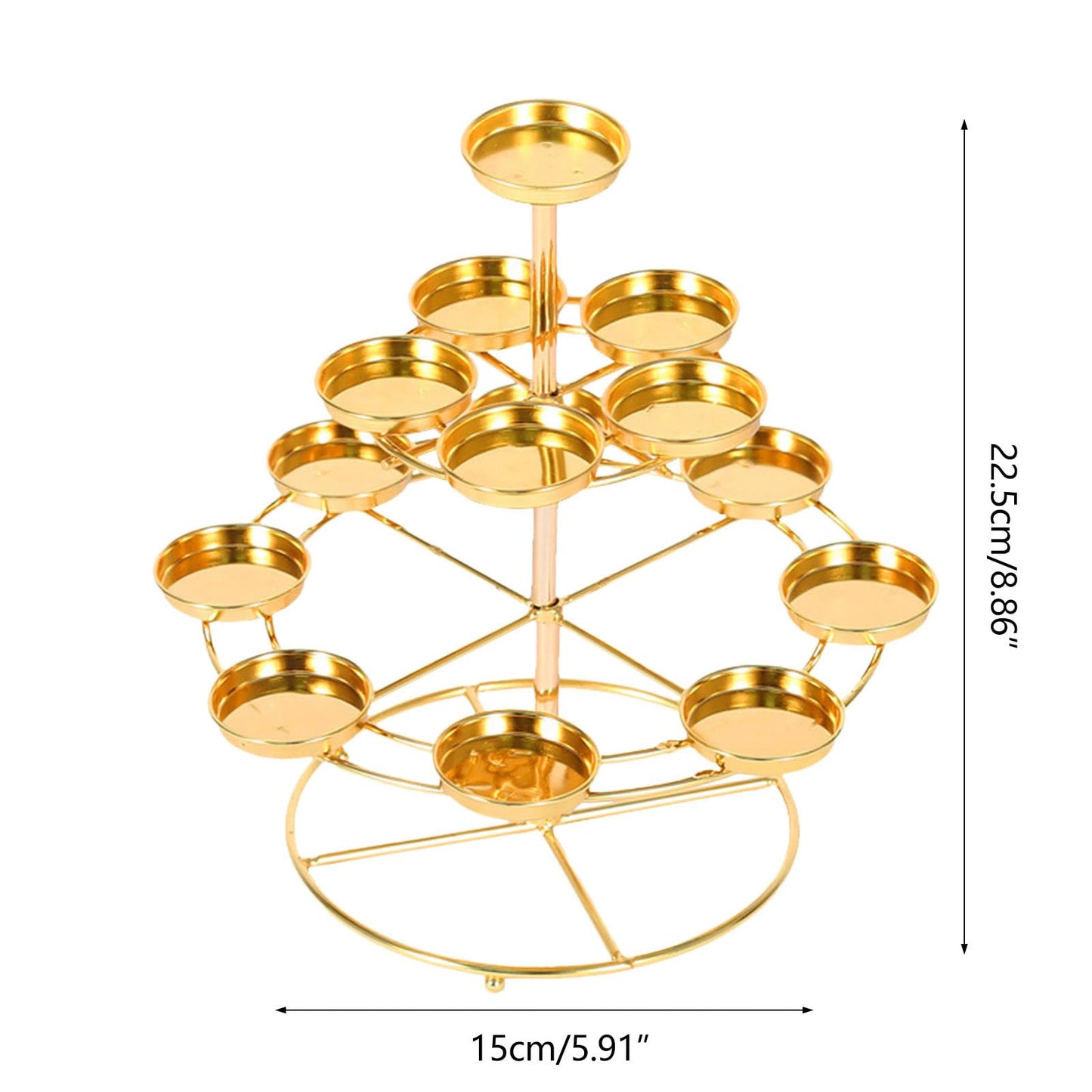 MIXIKE 1PC 3 Layer 14 Lamp Home Table Centerpieces Butter Lamp Desk Ornament Candle Holder Butter Lamp Candle Holder