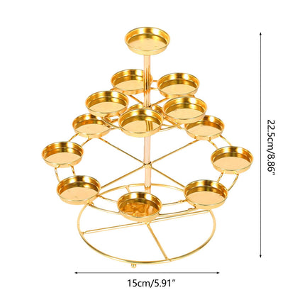 MIXIKE 1PC 3 Layer 14 Lamp Home Table Centerpieces Butter Lamp Desk Ornament Candle Holder Butter Lamp Candle Holder