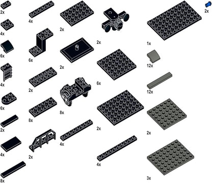 MOC City Creative Building Set – Train Base Wheels Low-Loader Truck &amp Railway Tracks DIY Kit (Compatible with Technical Parts 92339 92088 4025) (1PCS Low-Loader Truck)