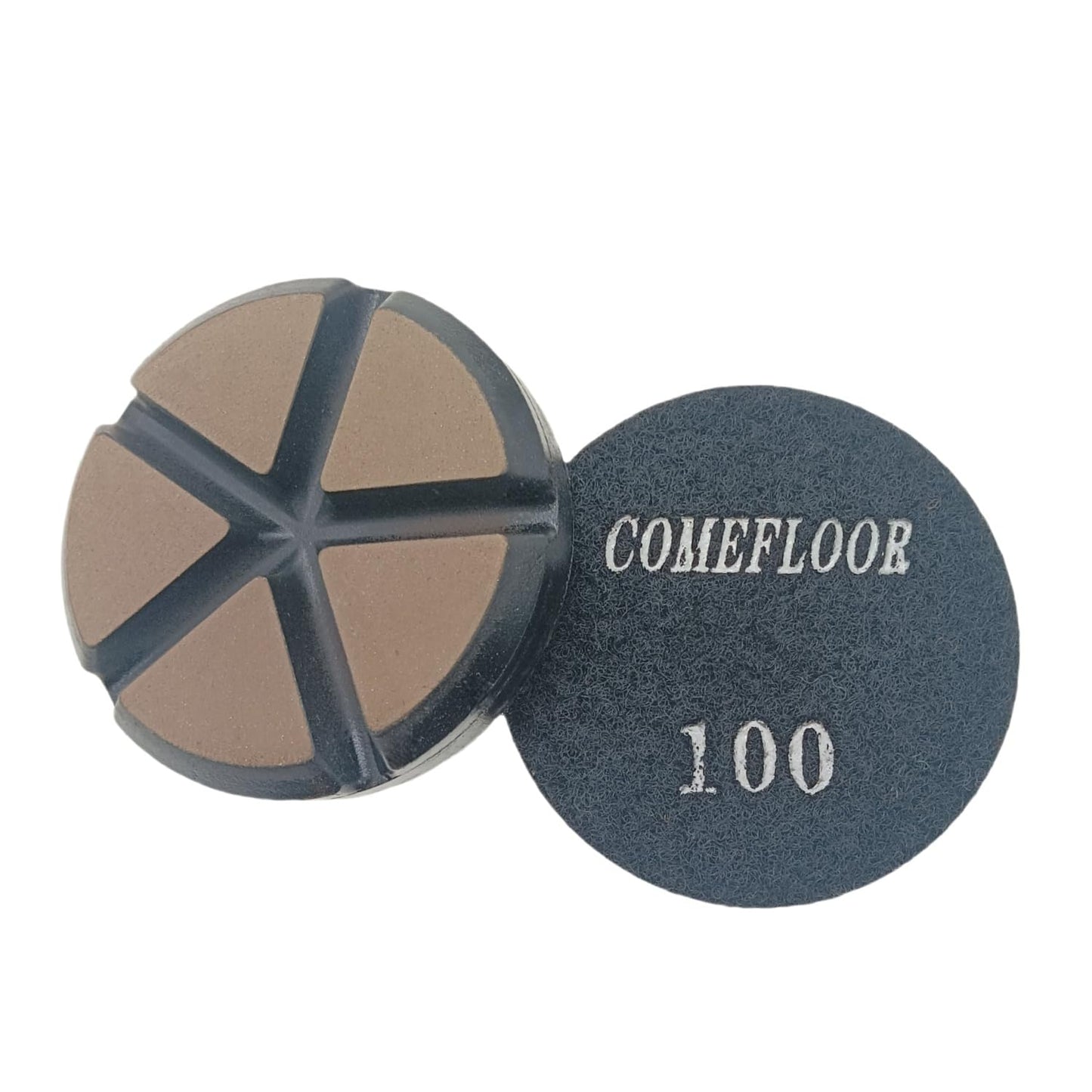 Diamond Ceramic Transitional Diamond Hybrid Polishing Pucks for Concrete Terrazzo Floor, 3 Inch Hook and Loop Grinding Pads, 100# 9PCS Thickened Version