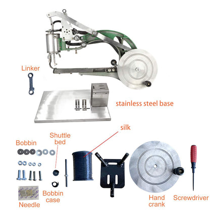 ColouredPeas 10-Bearings Set Shoe Repair Hand Leather Sewing Machine, Shoe Cobbler Machine with Nylon Line, Manual Mending for Leather/Shoes/Bags/Clothes/Quilts/Coats/Trousers…