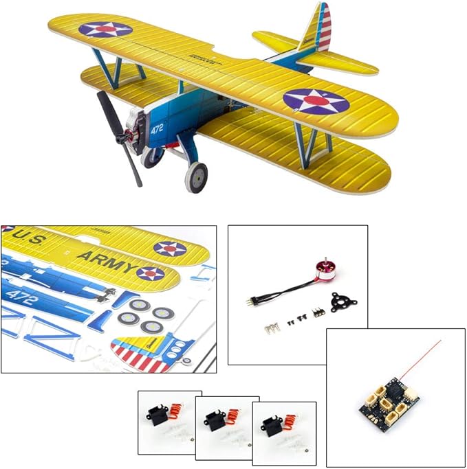 4CH Micro 450mm RC Foamy Indoor Outdoor Biplane Stearman PT-17 Kaydet (E2505-154E)