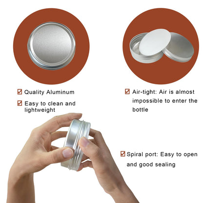 LIYAR 4 oz Tins with Lids, 24 Pack 4oz Tins Wide Mouth Aluminum Tin Cans, Durable Salve Containers Round Metal Tin with Lid and Labels for Spices, Candles or Salve(Silver)