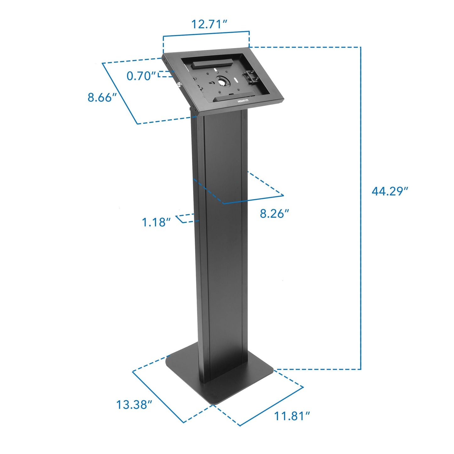 Mount-It! Anti-Theft iPad Floor Stand Kiosk, Locking Tablet Floor Stand for iPad Gen 7–11 & A16, Air & Pro (10.2"–11"), Commercial Kiosk for Retail, Lobby & Trade Show, Black