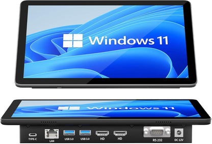 10.1 inch Industrial Embedded Panel PC, Win 11 Computer with 10 Points Touchscreen Tablet, Celeron N5095 8GB RAM/128GB ROM, Dual HDMI 2.0 WiFi 5 Bluetooth 5.0 for Office/Automation/Kiosk/Bar/Warehouse