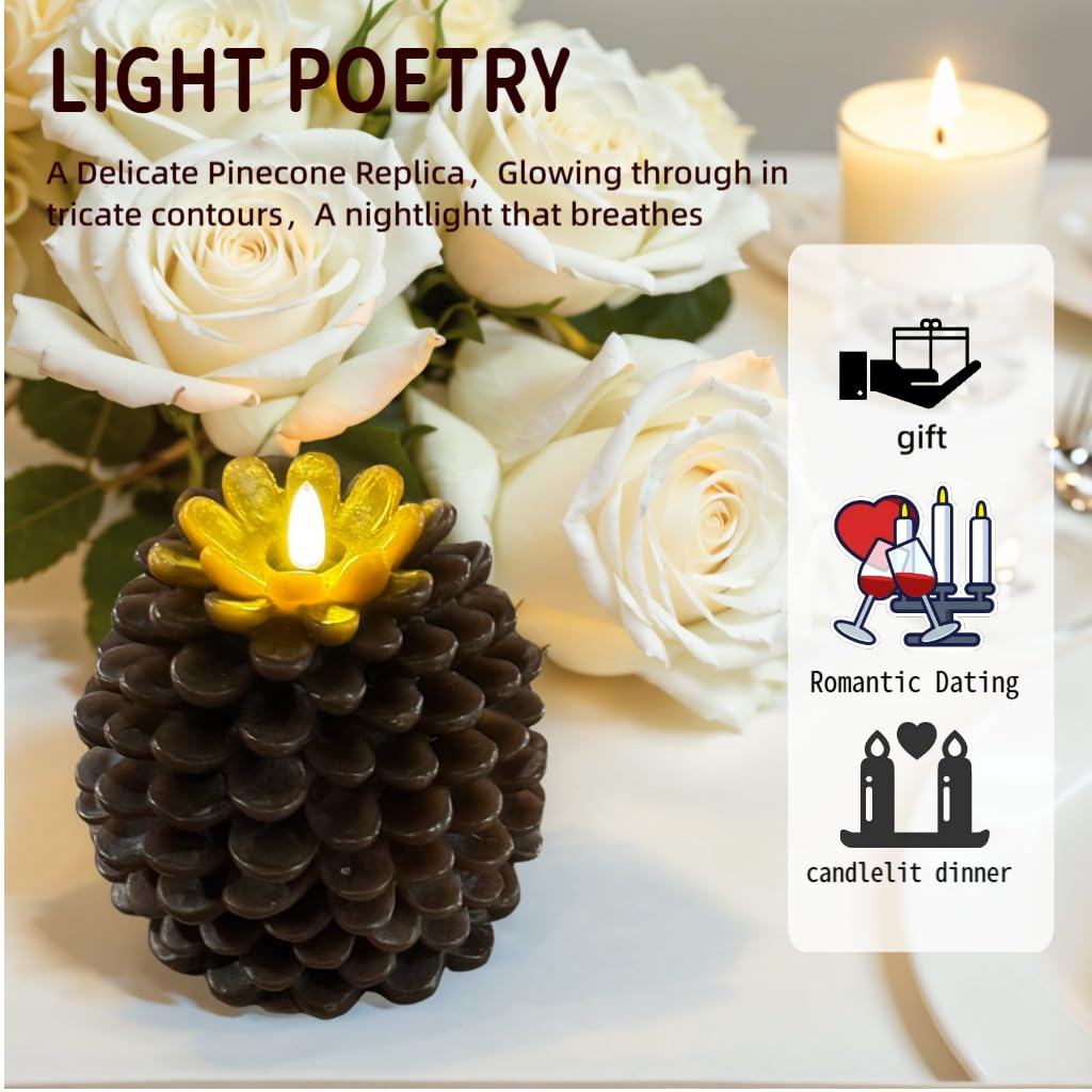 Xin ming Flameless Votive Candle, Realistic Flickering Warm Glow LED Candle with 6-Hour Cycle Timer, Battery Operated for Romantic Ambiance & Holiday Decor（4 x 5.5 Inch）