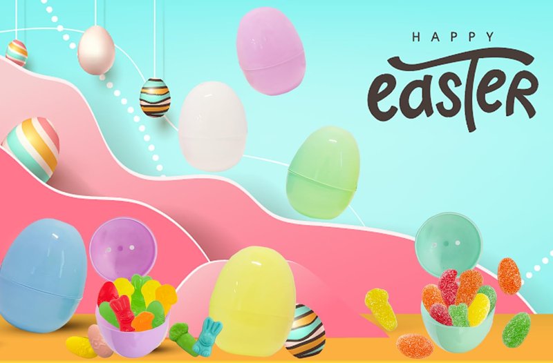 The Dreidel Company Fillable Easter Eggs 100-Pack, Pastel Colorful Bright Plastic Easter Eggs with Hinge, Perfect for Easter Egg Hunt, Surprise Egg, Easter Hunt,2.25" Fillable Eggs