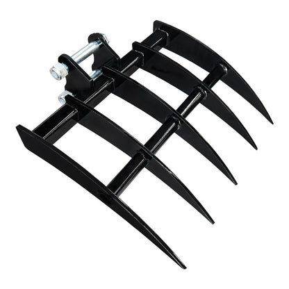 MMS Mini Excavator Rake Attachments, Wide Backhoe Rake Excavator Accessories, Suitable for 0.8-1.8 Tons Small Excavators Attachment, Use for Land Clearing, Debris Removing, Soil Spreading