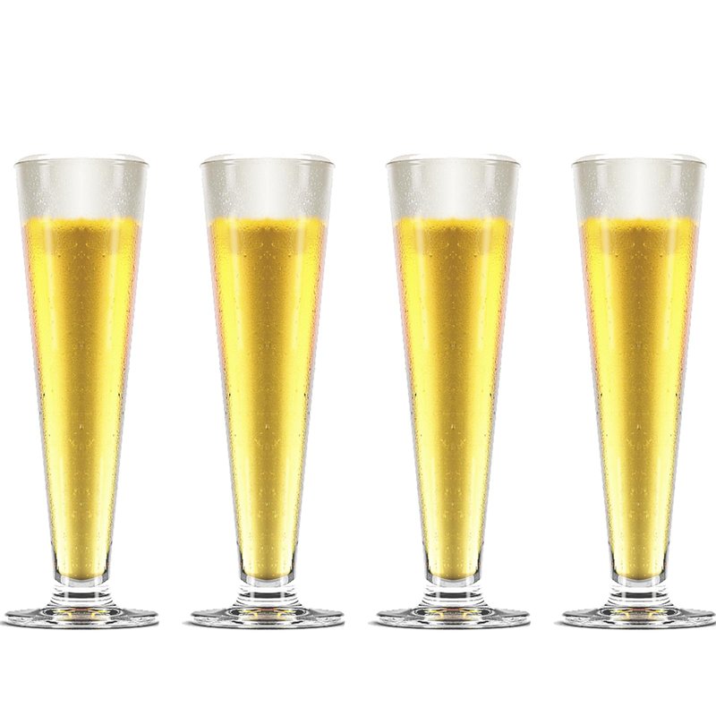 TOPZEA 4 Pack Tall Beer Glass, 13.5oz Bar Cocktail Glasses Old Fashioned Pilsner Craft Beer Mug, Footed Sundae Cup Beverage Glasses for Tropical Drinks, Parfait, Milkshake, Juice, Soda