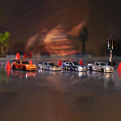TOUCAN RC HOBBY Remote Control Mini Drift Car 1:43 Race Car Toy Radio Lights Traffic Safety Cone Without a Gyro SilverUS in Stock