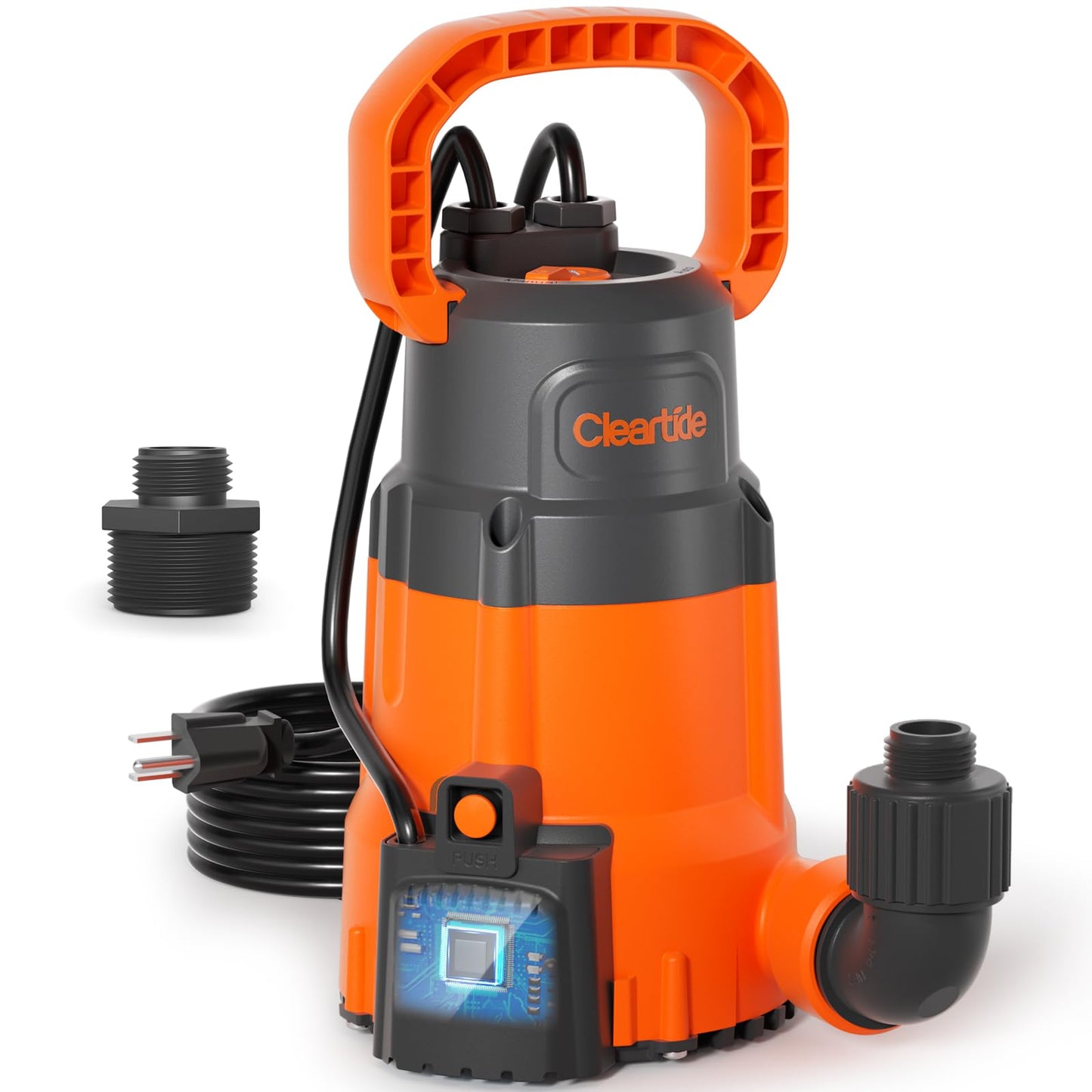 Cleartide 1/3 HP Submersible Utility Pump, 2790 GPH High Flow, Portable Sump Pump with Auto Water Sensor, Ideal for Flooded Basement & Yard, Hot Tub, Pond and Garden Draining