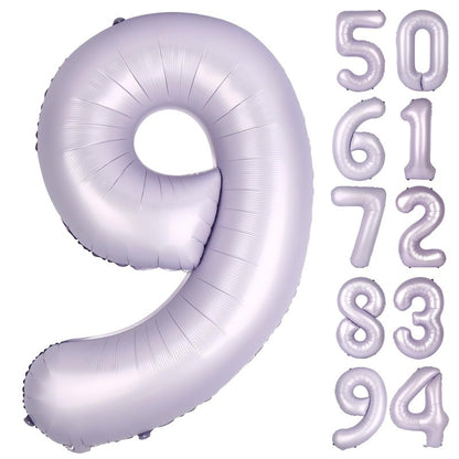 Lilac 9 Balloon, Number Balloons 40 Inch, Lavender 9th Giant Birthday Decorations for Girls, 19th 29th Party Decorations Supplies, Number 9 Balloon