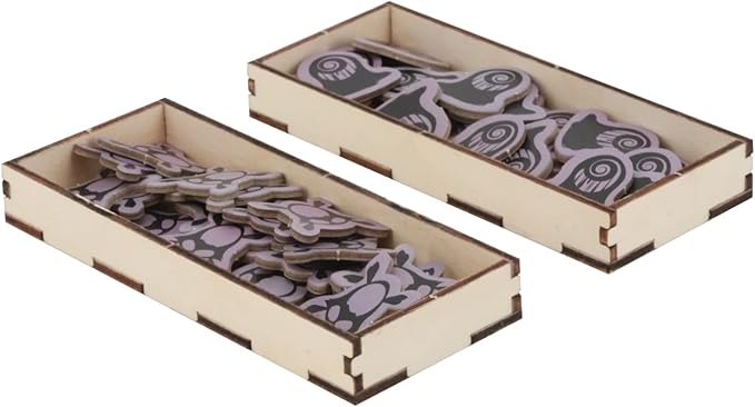 The Broken Token Game Organizer Compatible with Horizons of Spirit Island - Wooden Game Organizing Box with Multiple Trays