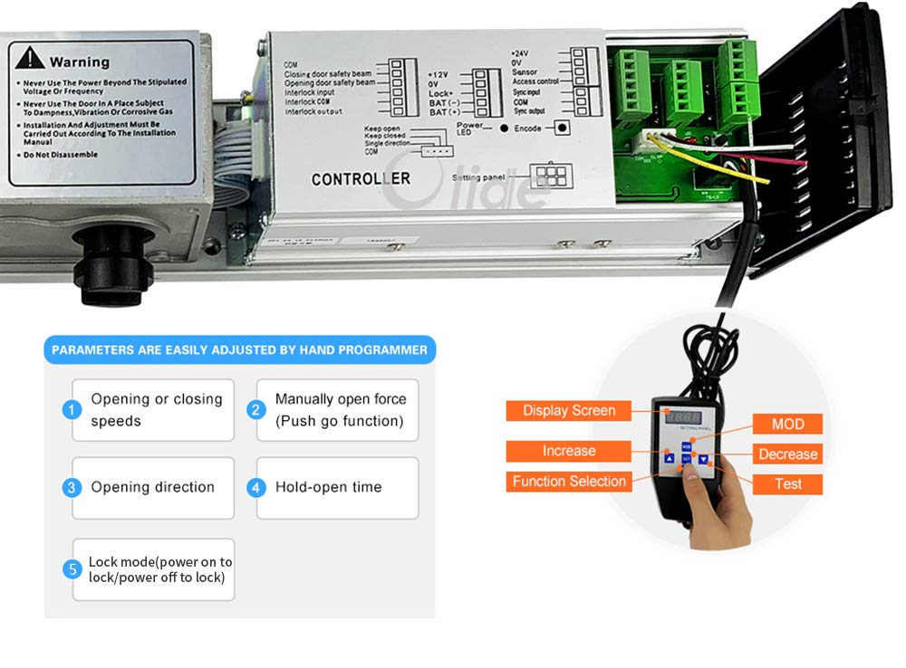 Olideauto Touchless Commercial Door Opener Automatic with 2pcs 304 Stainless Steel Touchless Hand Sensor