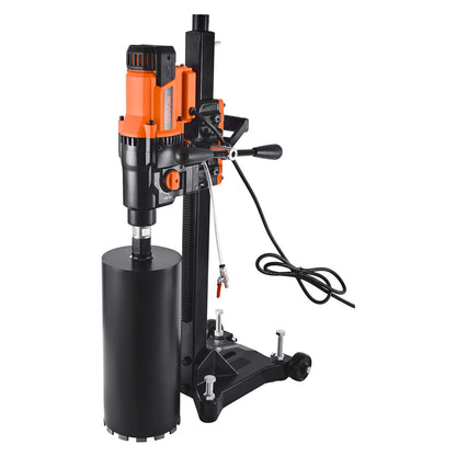 VEVOR Diamond Core Drilling Machine, 0.8-10 in Drilling Diameter, Stand-Mount Dry and Wet Concrete Core Drill Rig with 10 Bits, 470/800 RPM 2-Speed, UNC1 1/4-7 Thread, for Concrete Brick Stone, 2500W