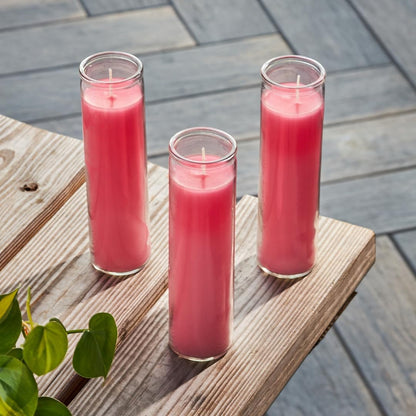Aspen Brands Blessed Sanctuary Devotional Prayer Candle Religious Candle, (Pink, 4 Pack)