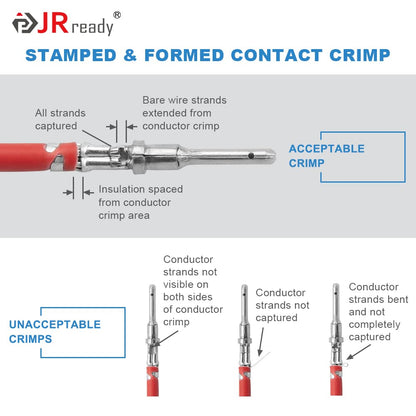 JRready ST6316 DT Deutsch Connector Kit, 2,3,4,6,8,12 Pin Connector, Deutsch Crimp Tool (ACT-LY-16DT), Size 16 Stamped Contacts, Deutsch pin Kit.
