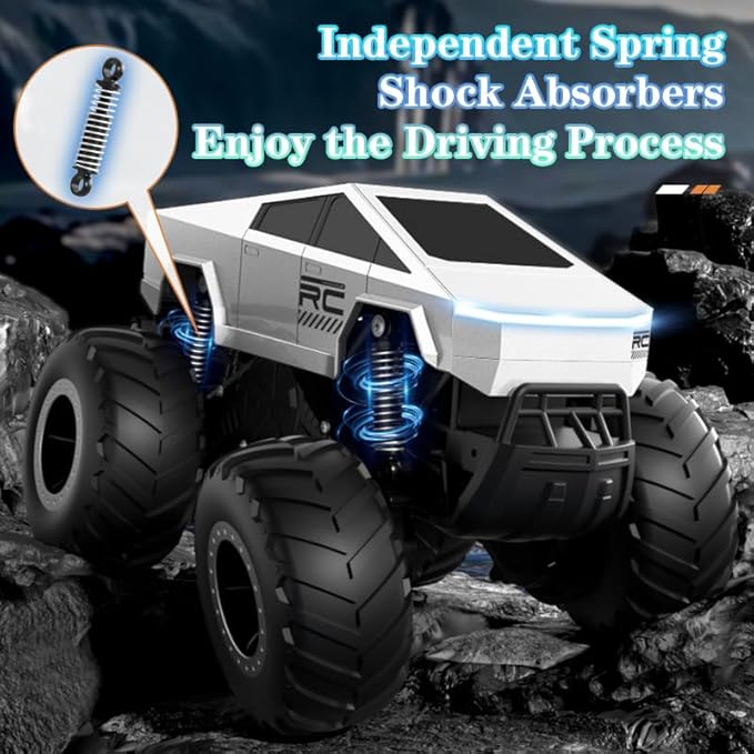 Waterproof Remote Control Car 1:16 RC Monster Truck Toys 900mAh 40+ Min Play 2.4GHz 4WD Off-Road Vehicle Amphibious Remote Control Car for 6+ Year Old Boys Girls Kids Gifts Presents