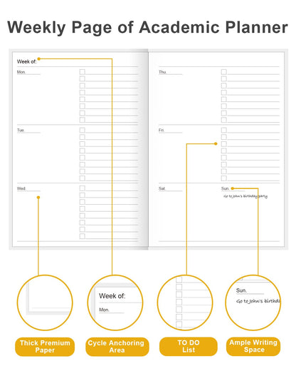 Academic Planner for 2026-2027 or Anytime – 5.8" x 8.5" Undated Weekly Student Planner For Homeschool, High School, College & Nursing Students, 200 Pages, Crushed Flower