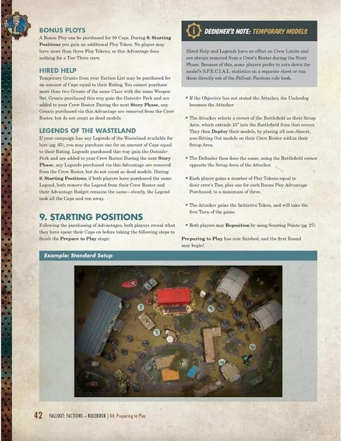 Modiphius Entertainment: Fallout: Factions - Core Rulebook - Hardcover RPG Campaign Book Skirmish-Level Wargame Control Wastelander Crews 2 Player