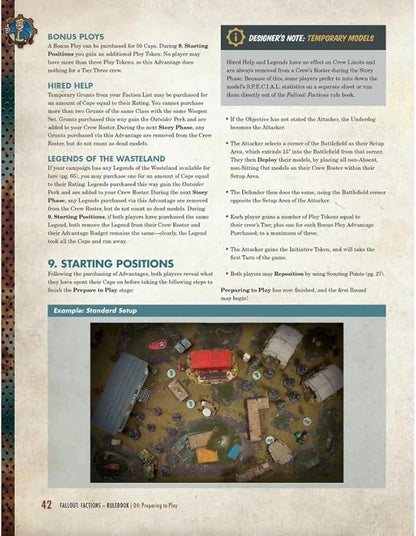 Modiphius Entertainment: Fallout: Factions - Core Rulebook - Hardcover RPG Campaign Book Skirmish-Level Wargame Control Wastelander Crews 2 Player