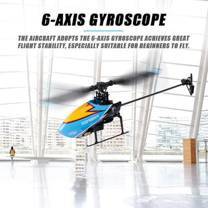 GoolRC C129 RC Helicopter 4 Channel 2.4Ghz Remote Control Helicopter with 6-Axis Gyro Aileronless RC Aircraft with Altitude Hold Landing Pad and 2 Batteries (Orange)