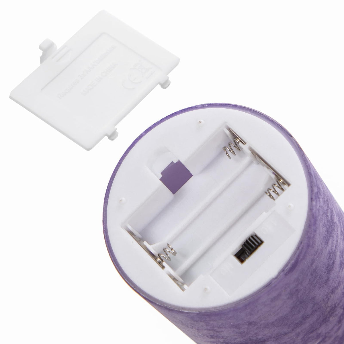 ANGELLOONG Purple LED Candles for Home Decor, Glass Flameless Candles with Remote, Set of 3 Battery Operated Pillar Candle for Fall Halloween Decoration