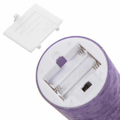 ANGELLOONG Purple LED Candles for Home Decor, Glass Flameless Candles with Remote, Set of 3 Battery Operated Pillar Candle for Fall Halloween Decoration