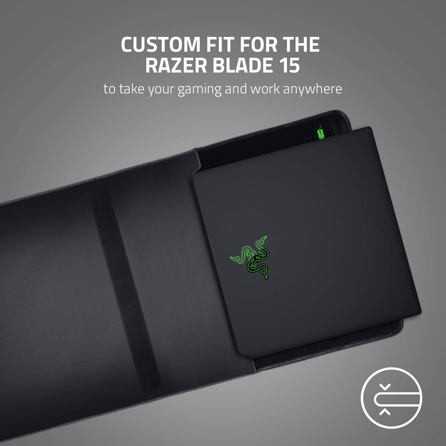 Razer 13" Neoprene Laptop Sleeve: Scratch & Water-Resistant - Padded Interior Lining - Snag-Free Velcro - Flip-Out Mouse Mat - Classic Black