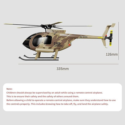 C189 RC Helicopter 1:28 Scales MD500 Model 2.4G 6CH RTF Remote Control Helicopter with Brushless Motor Single Blade Flybarless Optical Flow Localization 1 Battery - Red